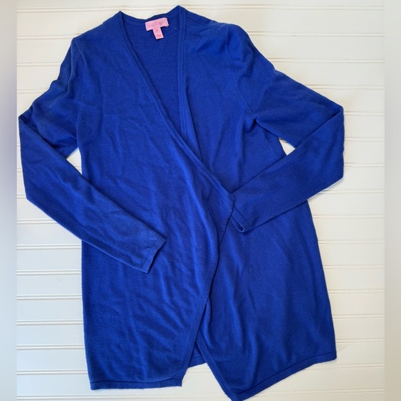 Lilly Pulitzer Dustin Cardigan Womens XS Royal Purple Open Front 989 - Picture 1 of 3